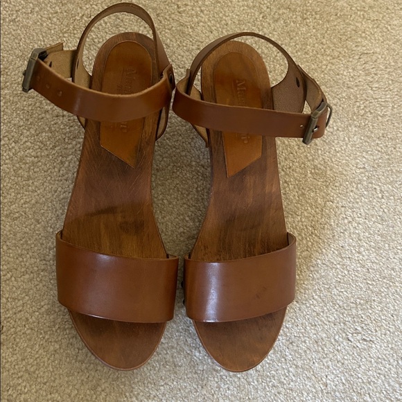 Brown Leather Clog Women's Sandals - Picture 2 of 6
